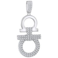 1. Carat Okrugli bijeli prirodni dijamant izlečeni nakit hip hop nakit modni privjesak u srebru sterlinga