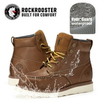 Rockrooster 6 Muške smeđe vodootporne i čelične cipele za nožni prste za odrasle e širine VAP858-9