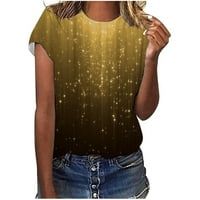Ljetni vrhovi za žene Ženska modna casual okrugla Digitalni tisak kratkih rukava Majica TOP bluza Bluze
