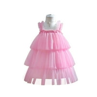 TODDLER Baby Girls Haljina princeza haljina ljetna ružičasta Halter slojeviti puffy haljina za rođendan