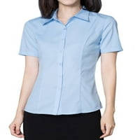 Ženska majica s majicama kratki rukav Redovna fit radna ured Bluza, s L xxl 3xl 4xl 5xl, plave haljine