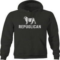 Pug republikanski republički smiješni pas vices fleece džemper za muškarce 2xl tamno siva