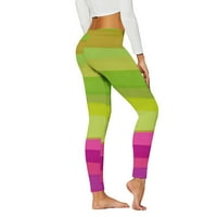 Ženske gamaše rekreacijske hlače Ležerne modne tajice Sportske joge hlače Šarene prugaste otiske dame