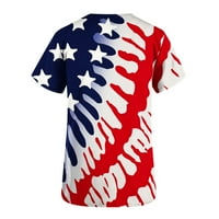 Ženska američka zastava Majica Grafički ispis V-izrez 4. jula Dan nezavisnosti Grafički teženi vrhovi