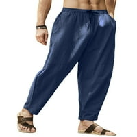 Bomotoo Men Casual Harem Pant Hip pop opremljeni dno ljetne pantalone za slobodno vrijeme Duboko plava