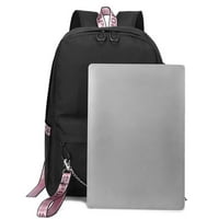 Bzdaisy Naruto ruksak sa dvostrukim bočnim džepovima, ukras lanca i zaštitnom torbom za zaštitu računara - Odgovara 15 '' laptop sa USB kablom za punjenje u Unise za djecu Teen