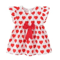 Safuny Girls's Line haljina dječja klirenca dječjeg klirenca u obliku srca Vintage Holiday Flying rukav