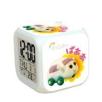Wekity Anime Crtani Budilica, Boje LED kvadratni sat Digitalni budilnik s vremenom, temperaturom, alarmom,