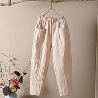 Ženske hlače Teretne hlače Žene Solid Casual Pocket Haren hlače Olovke hlače elastične struke labave