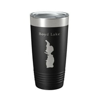 Boyd Lake Map Tumbler Travel Gol izolirani laserski ugravirani kup kafe Colorado oz Crne