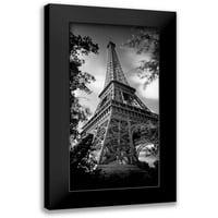 Seidel, Leo crni moderni uokvireni muzej umjetnički print pod nazivom - Eiffel Turm II