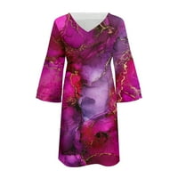 Ljetne haljine za žene Modni casual V-izrez s rukavima cvjetni mini haljine Srednja duljina Loše ženske