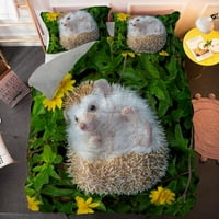 Životinjske ježeve posteljine Podesite kraljeve veličine 3D lijepa špinalna creatura tema Tema ispisa