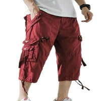 Muške lagane obične hlače muškarci ravni ležaljke za noge s više džepova ljetni teretni elastični vreća