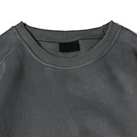 Muški povremeni čvrsti ispušteni rukav na ramenu okrugli vrat duks bluza u zatvorenom kućnu pulover