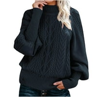 Dukseri pulover za žene Plus veličine vrhova pletena posuda dugih rukava dugih rukava Čvrsta boja udobna