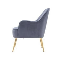 Akcentna stolica, moderna ergonomija meka baršunasto-baršunasta stolica za slobodno vrijeme sa zlatnim