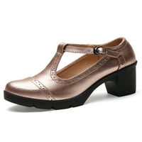Eloshman Womens Lagana Chunky Block Heel Haljina pumpa cipele za vjenčanje udobnost gležnjače za anketa