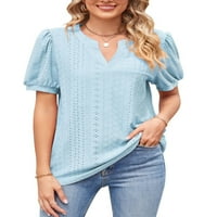 Capreze Women majica izdubljena ljetnih vrhova V izrez T majica Dressy Tunic Bluza Kratki rukav Tee