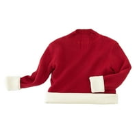 Glookwis Toddler vrhovi solidne boje labav džemper visoki vrat na otvorenom dugim rukavima toplo crveno
