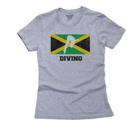 Jamajka Olympic - Ronjenje - zastava - Silueta ženska pamučna majica
