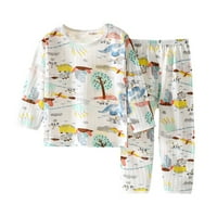 Realhomelove Toddler Baby Boys Girls Crtani Dinosuar Truck Print Dugi rukav Top i hlače Snug Fit pamuk