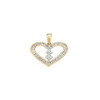 3gems Prodavaonice nakita 10kt žuti zlatni ženski okrugli dijamantski privjesak za srce CTTW