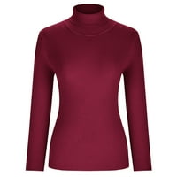 Vivianyo HD džemperi za žene Clearence Plus Veličina modne žene Čvrsti dugi rukav policamar turtleneck-vrat