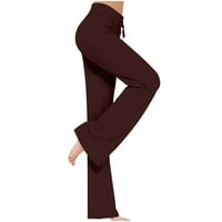 Ženska dukserica modni visoki struk široke pantalone za noge Vježbajte noge labave ležerne pantalone Yoga teretane hlače