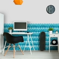 Papaba Zidna naljepnica, ljepilo za zid za lim za naljepljivanje plave boje za hvatanje 3D zida PVC