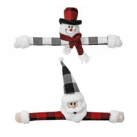 BsMilly Božićna zavjesa Tieback Santa & Snjegović zavjese Tiebacs Holdback ukrasi za prozor Božić kuka