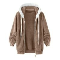 Xinqinghao Plus veličine kapute kaput kaputi za žene sa zatvaračem Up nacrtane casual jakne s dugim