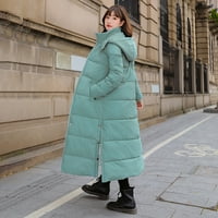 HFYihgf puffer jakna za žene zimske zadebljane strane Split dugi kaputi sa kapuljačom, ležerna lagana
