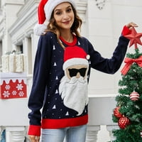 FIMKAUL ženski džemperi Pulover Zimskog pada Ležerne prilike, Ležerne prilike Custom Slatka Santa Claus