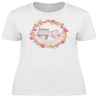 Sova ljubav cvjetna vijenac majica žene -Image by shutterstock, ženska velika