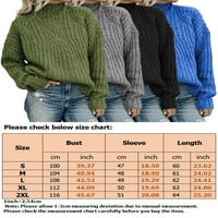 Dame džemper čvrsti boju Jumper vrhovi zimski topli pulover žene labavi pleteni džemperi rade crni l