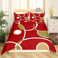 Sažetak Krug Postavljanje estetskog geometrijskog prekrivača, bijela crvena posteljina posteljina Poklopac