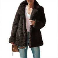 Patlollav ženski jesenski zimska solidna boja dugih rukava plišana kardigan jakna za kafu xxxxxl