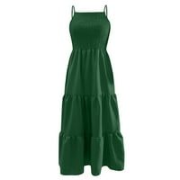 Plus veličina maxi haljina za žene ljetna haljina casual boho rukava bez rukava nagnuta slojene duge