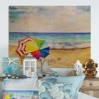Art DesimanArt 'Apery Pastel Beach Miami II' Nautički i obalni drveni zidni ploče - prirodno borovo