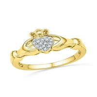 Jewels 10kt Yellow Gold Žene Okrugli dijamantski oblozi Klasterski prsten CTTW