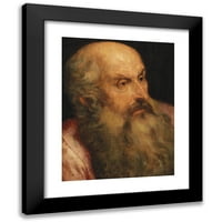 Frans Floris Black Moderni uokvireni muzejski umjetnički ispis pod nazivom - studija bradatog čovjeka