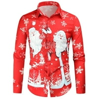 Novo stilski ležerne majica za muškarce snjegovića za božićne majice snjegovića snježna majica s dugim