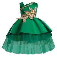 Djevojke Haljina vezena dječja odjeća jedno rame TUXEDO haljina princeza haljina 130