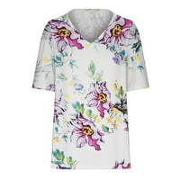 Ženska 3D cvjetna slika Tee Poznata impresionistička slika uljane majice Slikanje ispisano V izrez majica