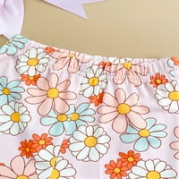 MA & Baby Kids Baby Girls Ljeto odijelo Pismo Ispiši kratki rukav majica i elastične cvjetne pantalone