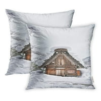 Shirakawago Japan siječnja Seoska kuća natkrivena je snježna svjetska baština jastučni jastuk, skup