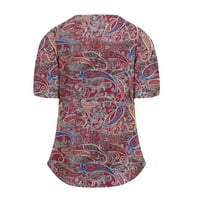 Ženska ljetna crisscross cvjetna košulja - Strappy Lffse kratki rukav Tun Tunika Ležerna bluza Bočni