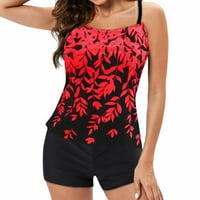 Žene kupaći kostimi Bikini kupaći kostim cvjetni print crveni xl
