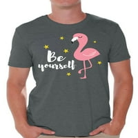 Neugodni stilovi Budite sami majica za muškarce Ljetne muške majice Pink flamingo odjeću za muškarce